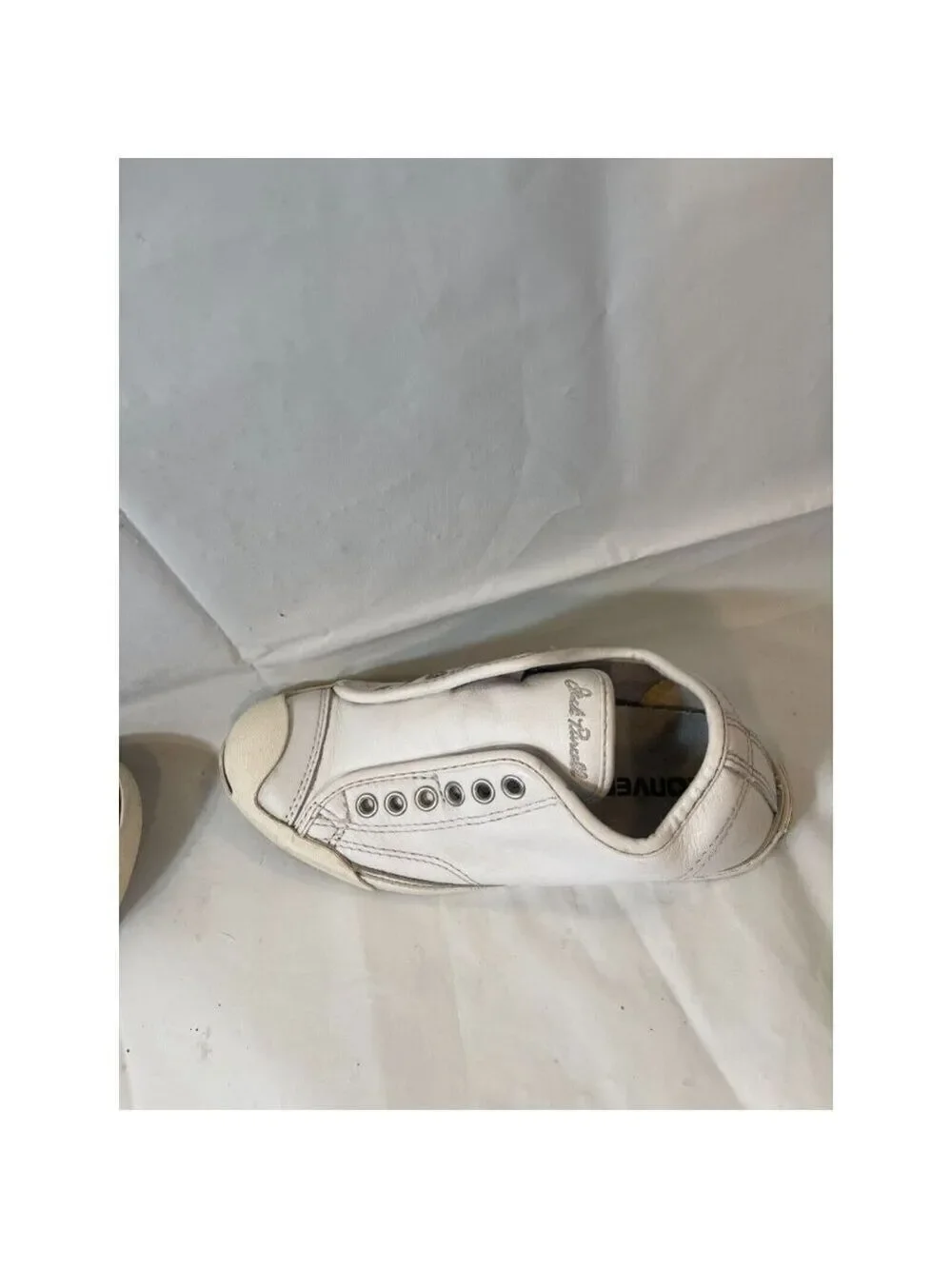 Womens Size 5.5 CONVERSE JACK PURCELL White Leather Athletic Sneakers Shoes